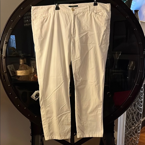 LRL Lauren Jeans Company Ralph Lauren white cotton pants perfect for summer! 20W - Picture 1 of 8